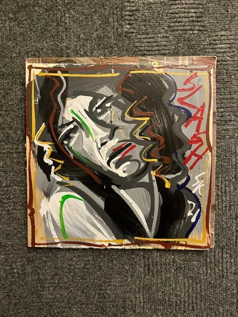 STEVE KEENE SLASH original painting — ROCK ART GUNS N ROSES GUITAR