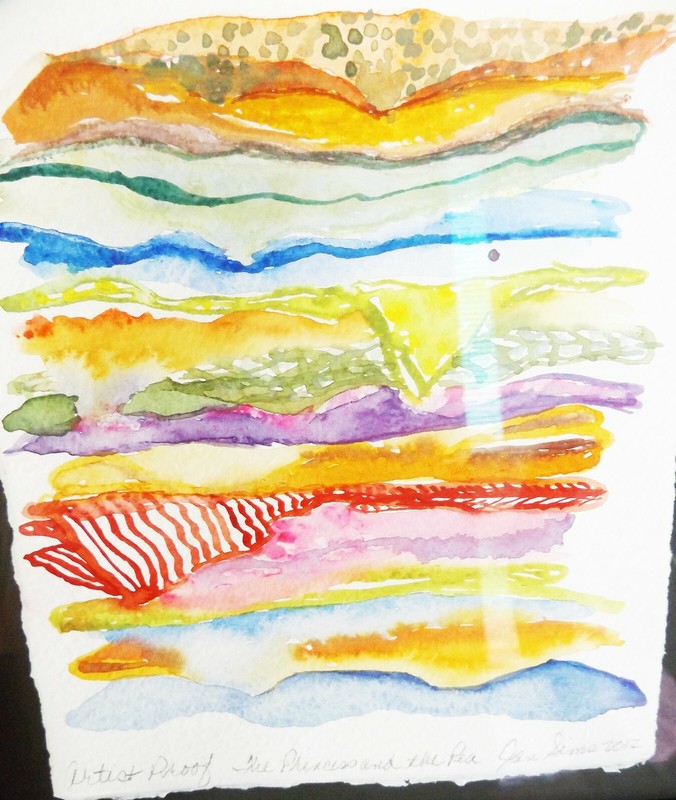JAN SIMS ORIGINAL ARTIST PROOF 2012 THE PRINCESS AND THE PEA WATERCOLOR PAINTING gallery