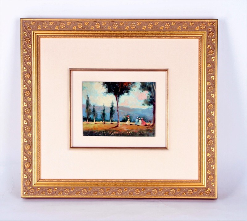 Joan Giralt Lerin: Womens’ Outing Oil Painting Signed