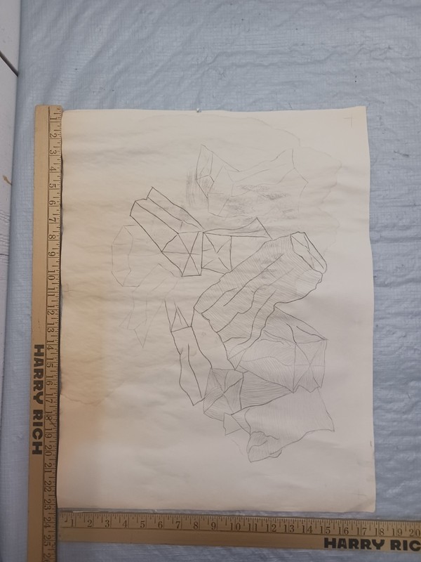 Vintage Original Charcoal 23 X 18 Not Signed