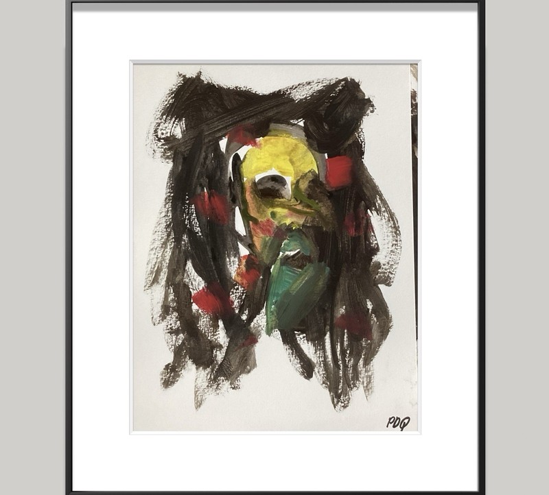 PDQ Artist Original Paintings Rasta Man Reggae Expressionism Acrylic 9×12 Paper
