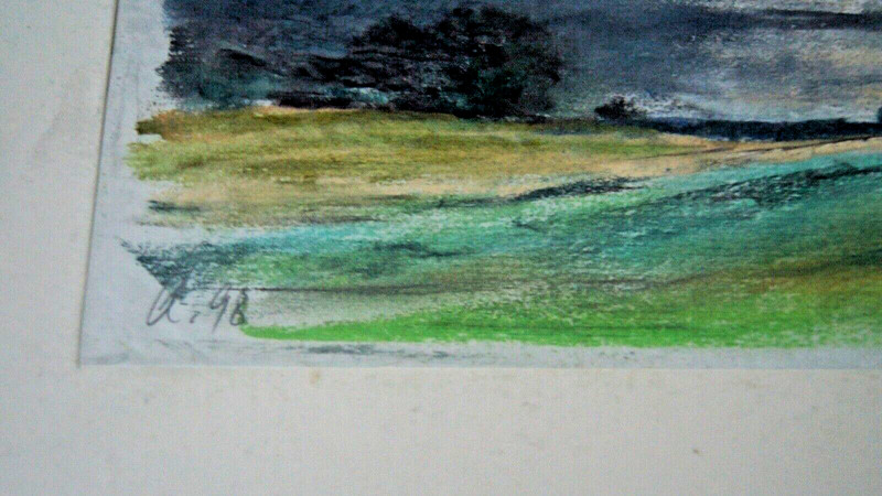 Franz Ehmke 1928 - 2018 DDR Painter Cloudy Evening Sky With Full Moon In Lübars gallery