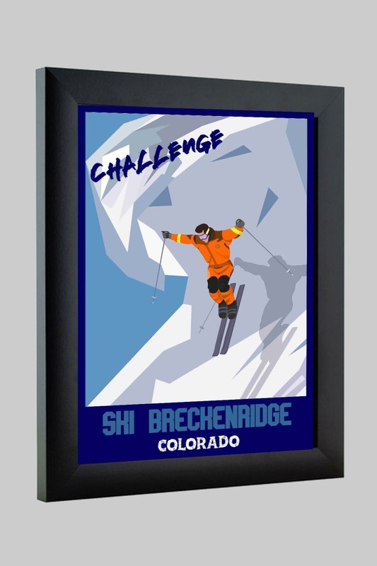 Ski Breckenridge Colorado Skiing Winter sports Art Travel Poster Prints
