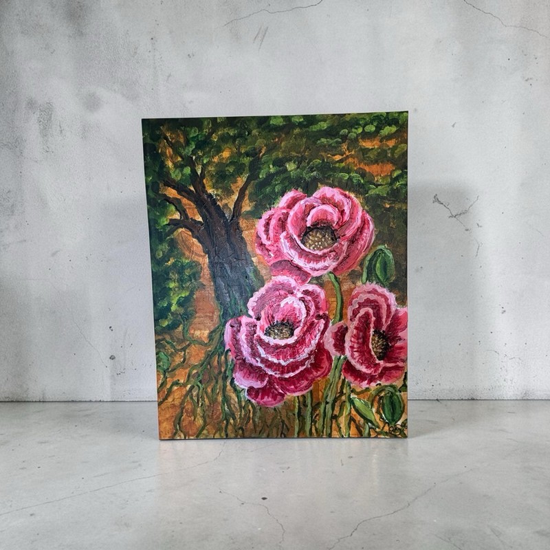 Bloom Through Darkness 16×20 Original Floral Tree Painting by Briefcase Artist