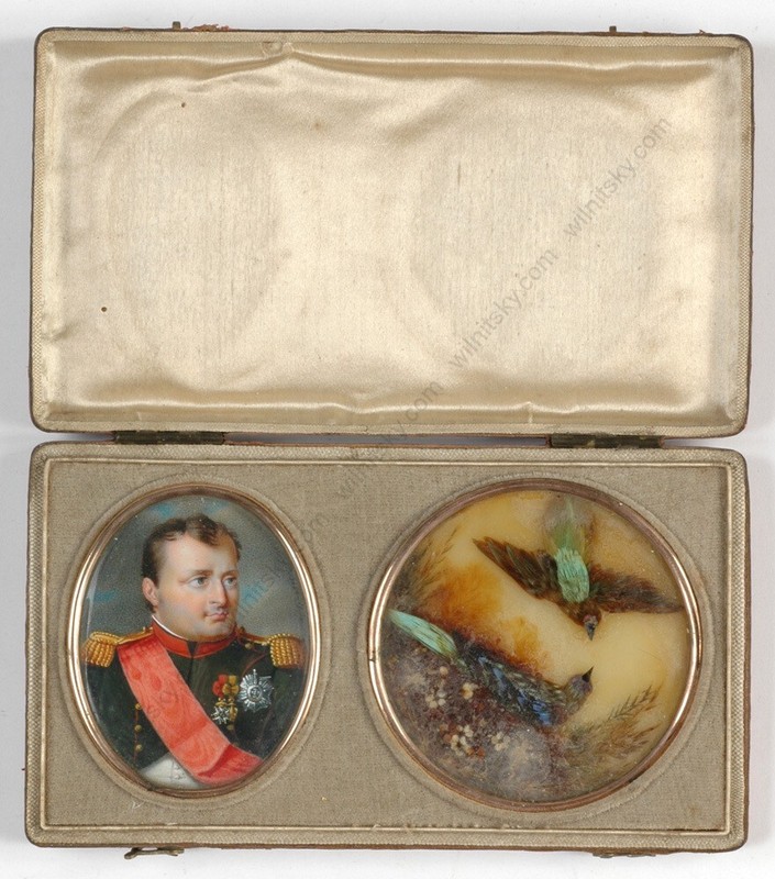 Joseph Parent (ca.1780-1837) «Travelling case w. portrait of Napoleon I» 1815(m)