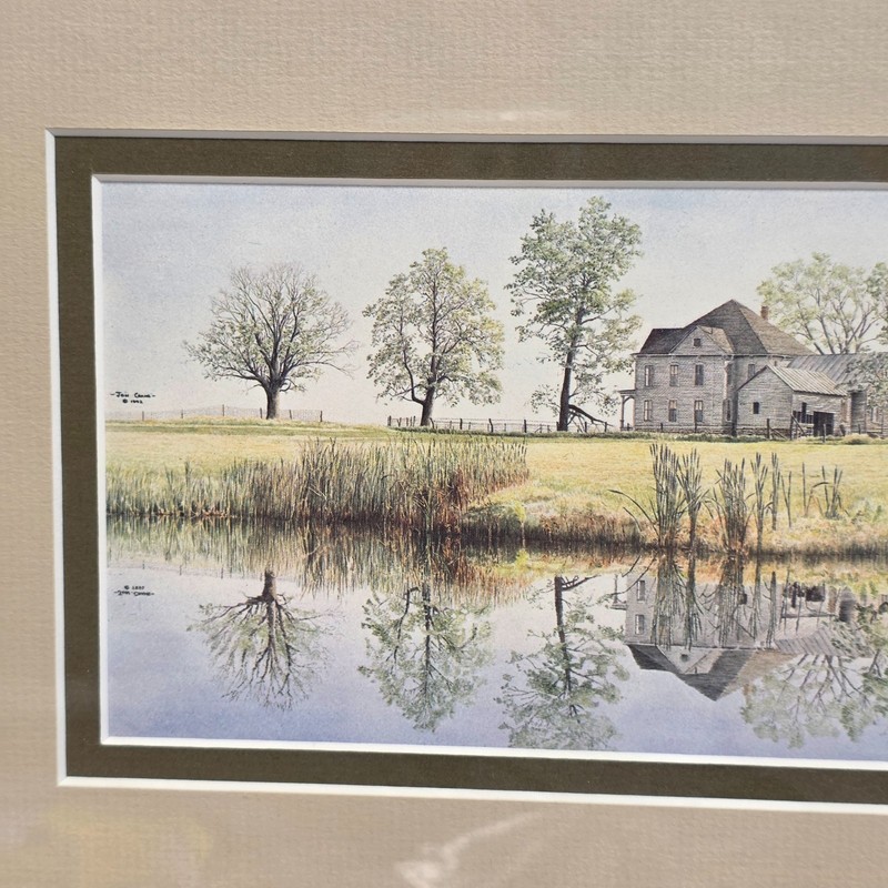 Beautiful Watercolor Print by Jon Crane "Heartland Reflections" Framed 11x17" gallery