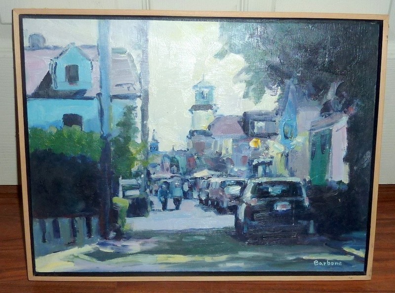 Shady St (Comm St. Ptown) – Sheila Barbone 2012 12×16 Oil on Panel Painting