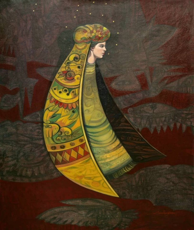 mixta on canvas Asomo de.la.fe art 75x100 Adrian Sancho.cuban art