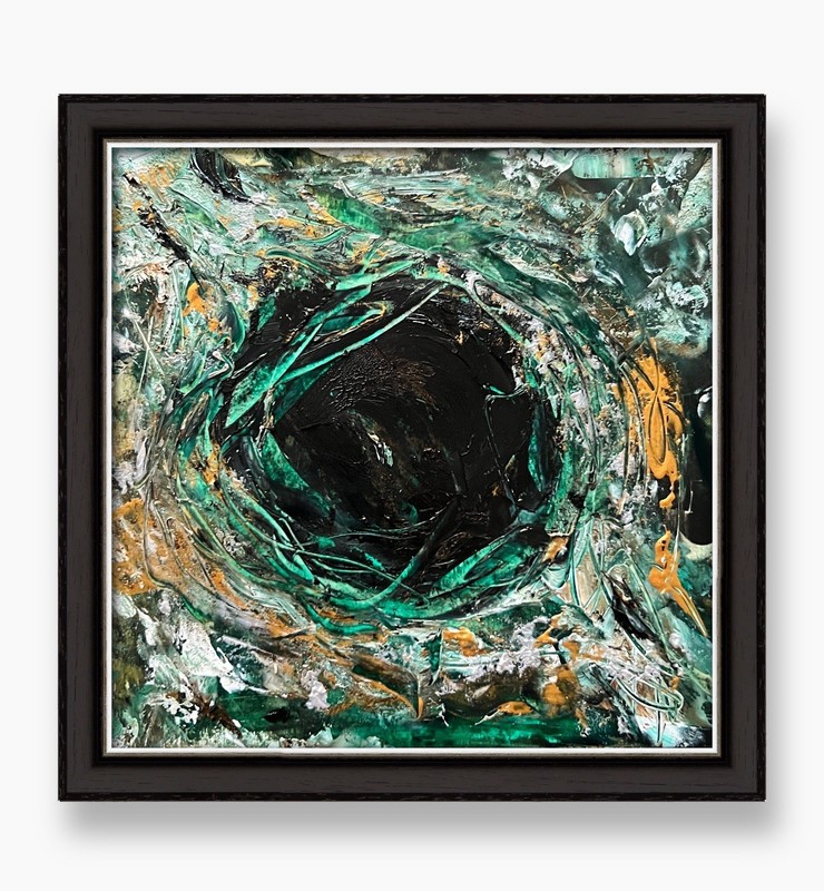 Cosmic Galaxy Abstract Expressionism Textured Starfield Deep Space Art Framed 6” gallery