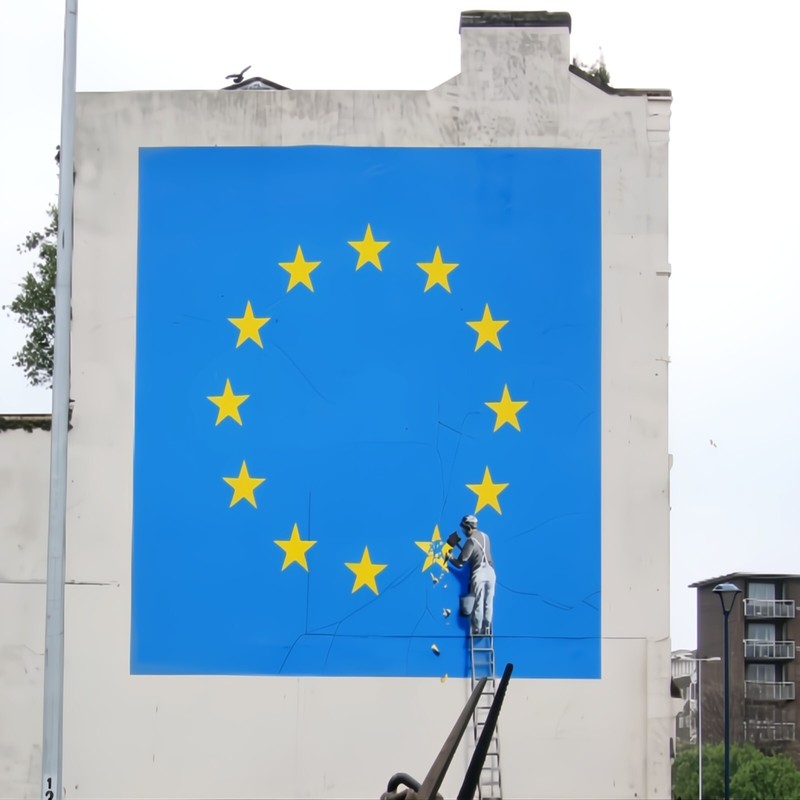 Motif Banksy Street Art 17 Documentary Photography by Jo Paffy 70×70 cm Canvas/Pop Art
