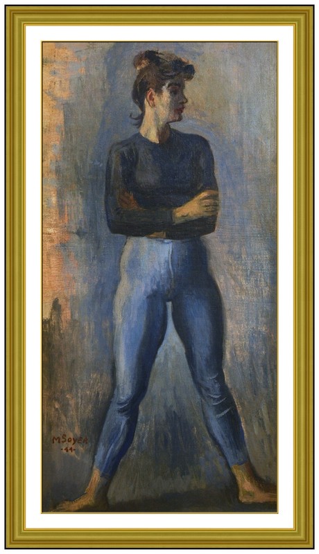 Moses Soyer Original Oil Painting On Canvas Ballerina Dance Framed Signed Art