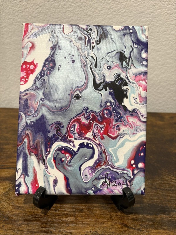 Violet Drift – abstract acrylic painting – blind artist – OOAK – LH Original