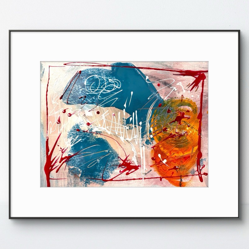 Original Abstract Expressionism 9X12 Paper Colorful Modern Handmade Signed 10