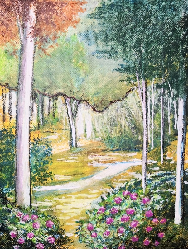 9 inch x 12 inch – Pastel Landscape Drawing – NO FRAME by A. Avila