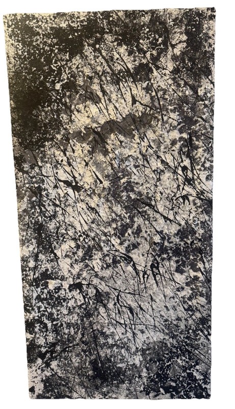 Black White Silver Abstract Painting