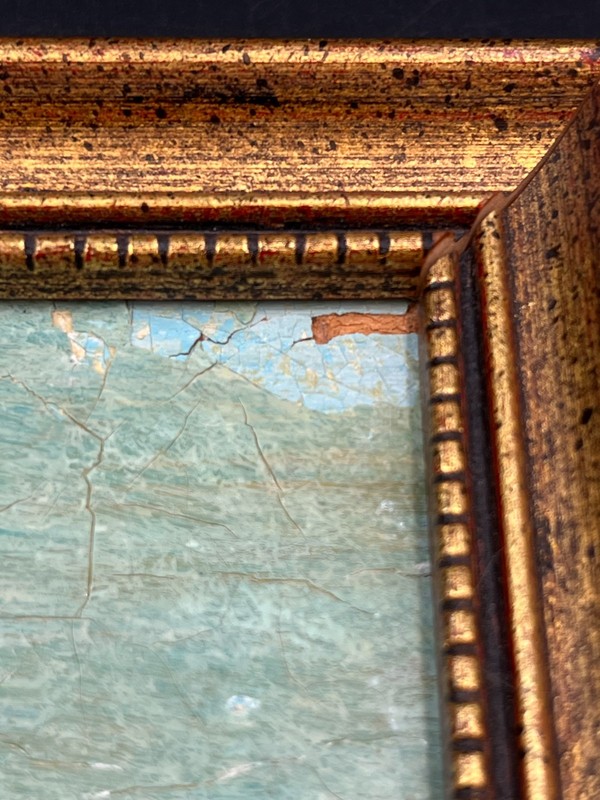 1966 Signed Landscape, Water, and Building Crackler Artwork - As Is gallery