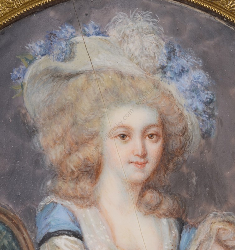 "Lady at a Harpsichord", high quality miniature after Francois Dumont gallery