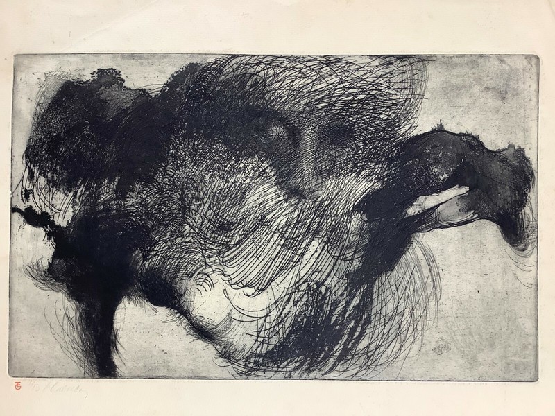 Liliam Cuenca. Chalcography. Untitled, 1972. Original signed. Numbered.