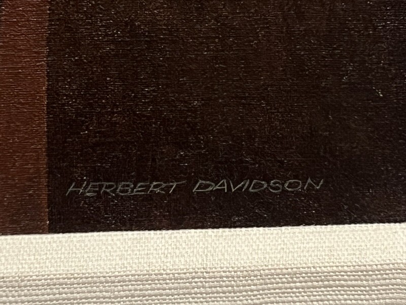Herbert Davidson Original Oil Painting “The Neighbor” 25x 30” Framed gallery