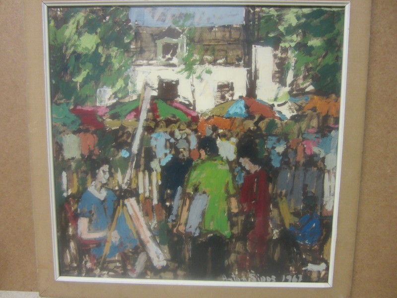 LISTED ARTIST ANTON SIPOS IMPRESSIONIST OIL PAINTING FRAMED 1967