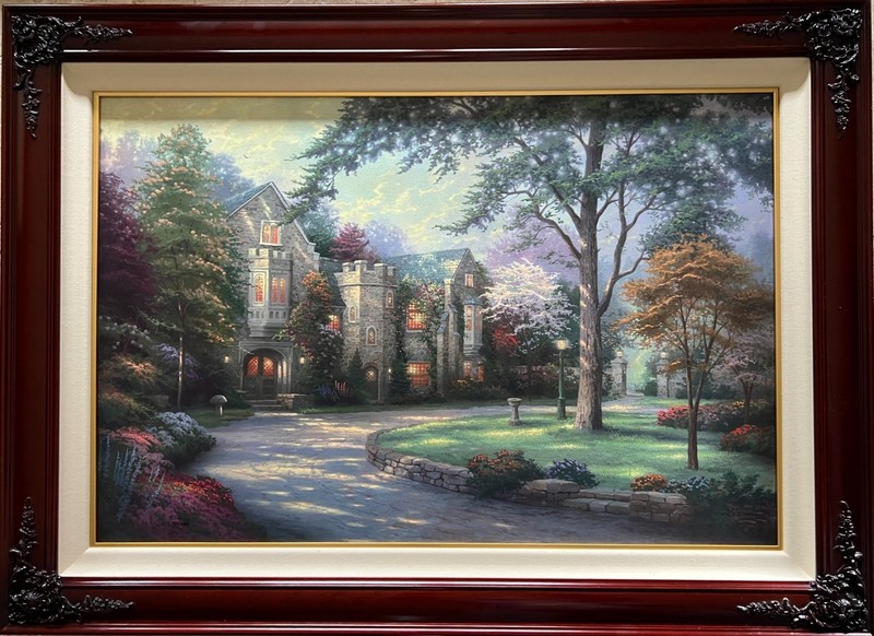 THOMAS KINKADE – BEYOND SUMMER GATE S/N 24″ X 36″ HE CANVAS w/COA