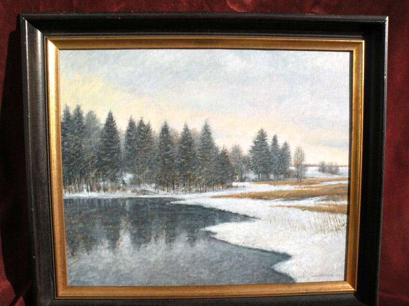 Olavi Hurmerinta 1928-2015 Finnish painting winter landscape 1981