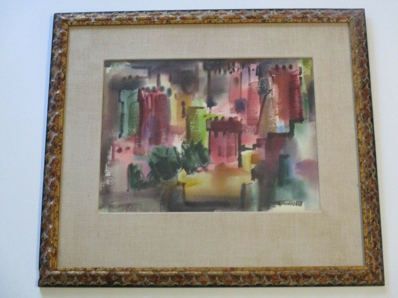 CUMMINGS MID CENTURY REGIONALISM PAINTING AMERICAN MODERNIST EXPRESSIONIST CITY gallery