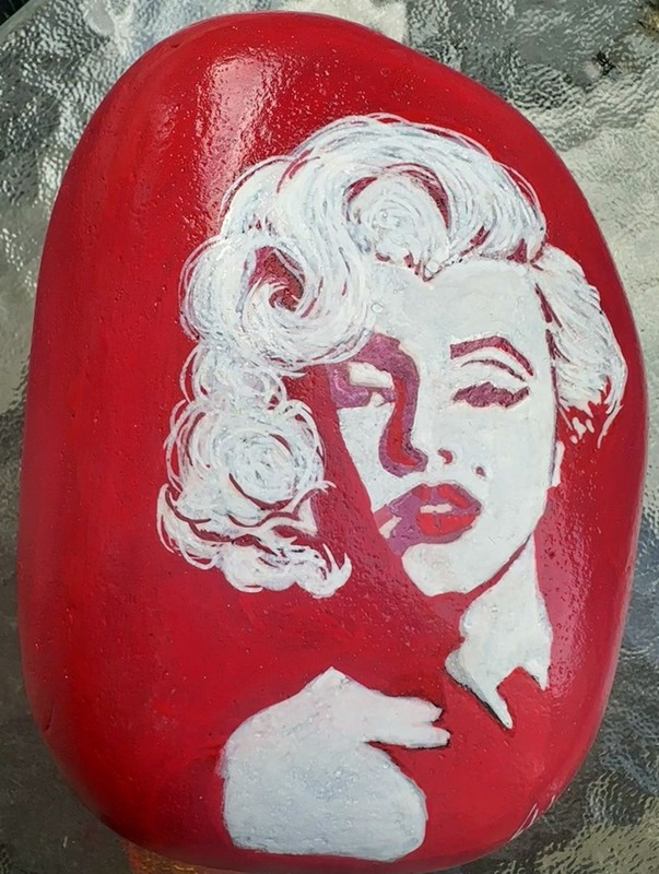 Hand Painted Rock “Marilyn Monroe» Collectible