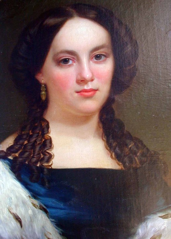 19th Century New York Oil Portrait SAMUEL WALDO ‘Miss Gould’, 29″ x 23.5″