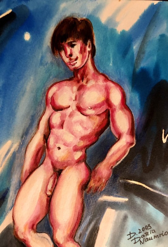 “LUNAR DREAMS” BY LSTD UKRAINIAN AMERICAN LISTED ARTIST, DARIA NAUMKO NUDE MALE