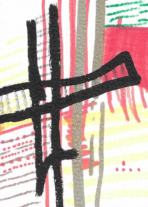 ACEO ATC CARD «tartigradecross» REASOR Original Abstract Painting 2.5×3.5