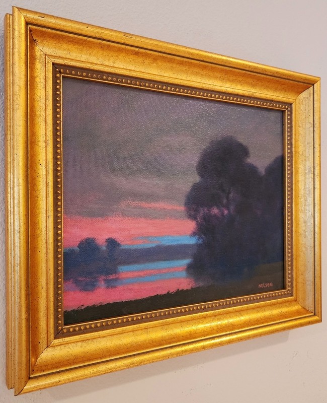 American Southwest Landscape Original Painting Sunset in Beautiful Gold Frame gallery