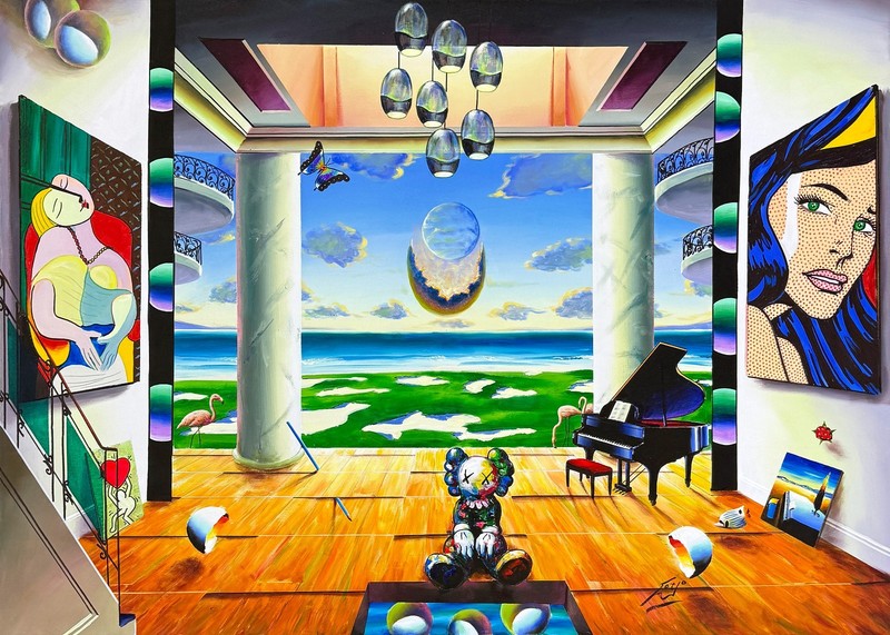 Ferjo «Grand View» | Huge Original Painting on Canvas | 50×70″ | Surrealism