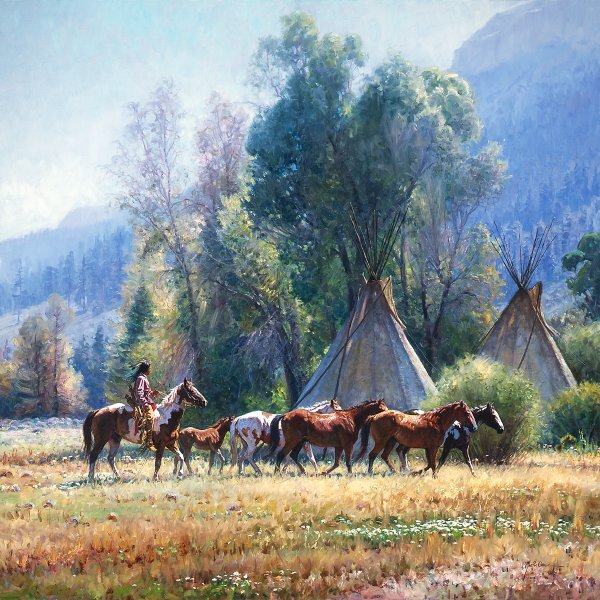 MARTIN GRELLE «Back From The River » Limited Edition Signed and Numbered Horses