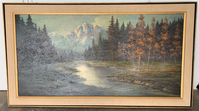 “Autumn in the Mountain” Original Painting by Maurice Meyer 30×54″, local pickup