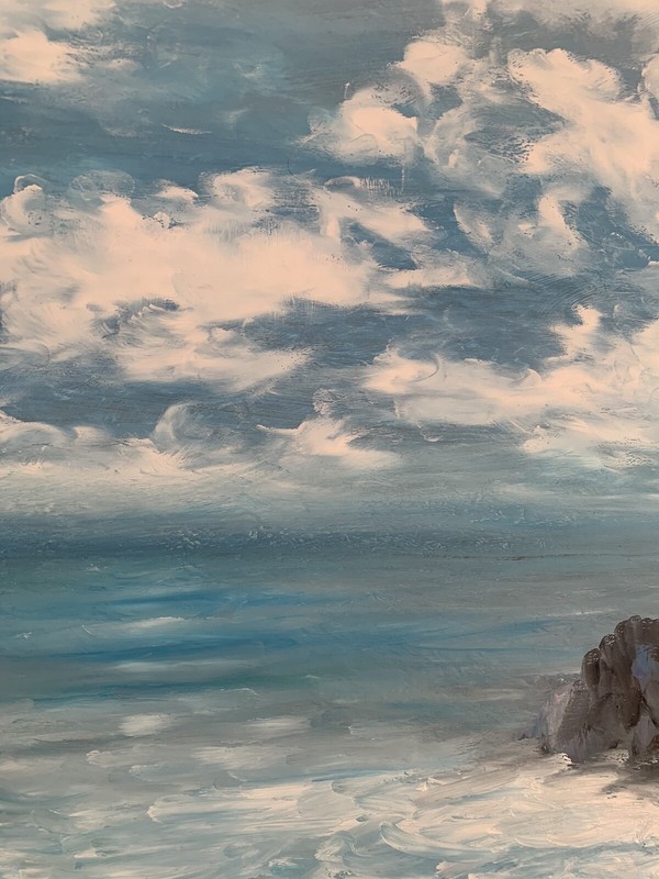 NEW Large Seascape oil painting hand painted on 100% linen canvas 16in x 20in gallery