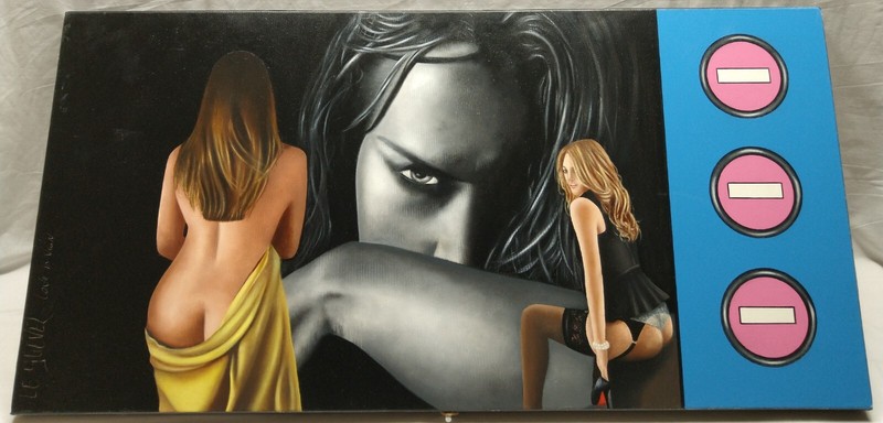 FREDERIC LE GUEVEL SIGNED ORIGINAL POP ART CANVAS OIL PAINTING NUDE EROTIC WOMEN gallery