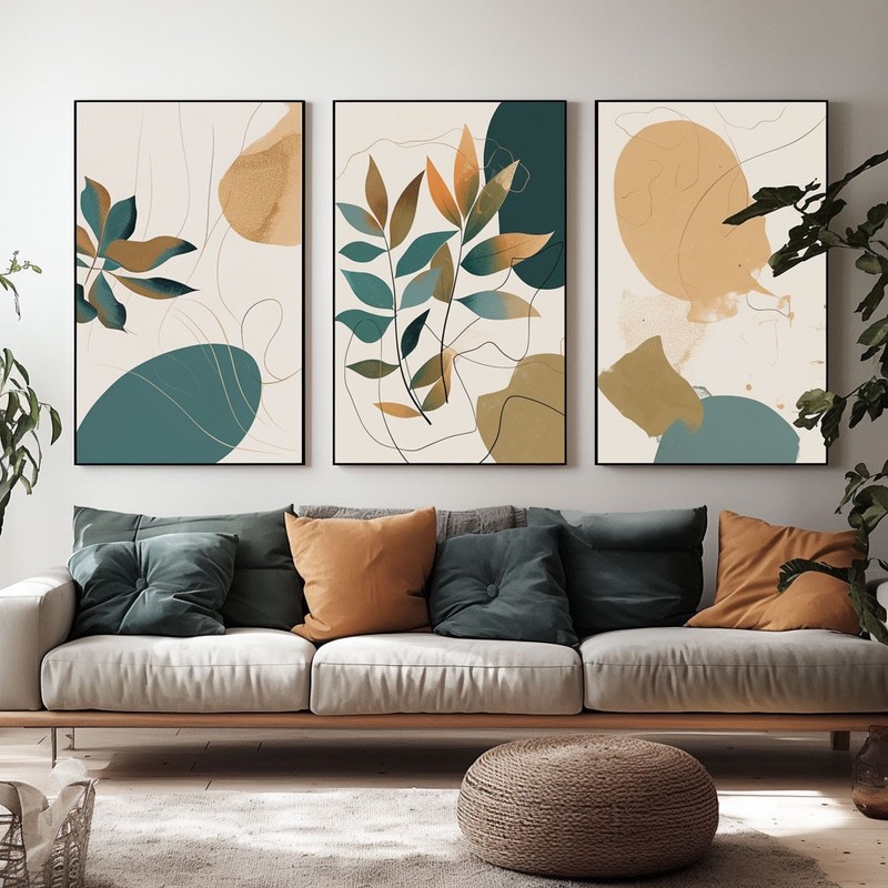 Hand-painted Oil Painting 3 Panel Creativity Wall Art Illustration unframed #043