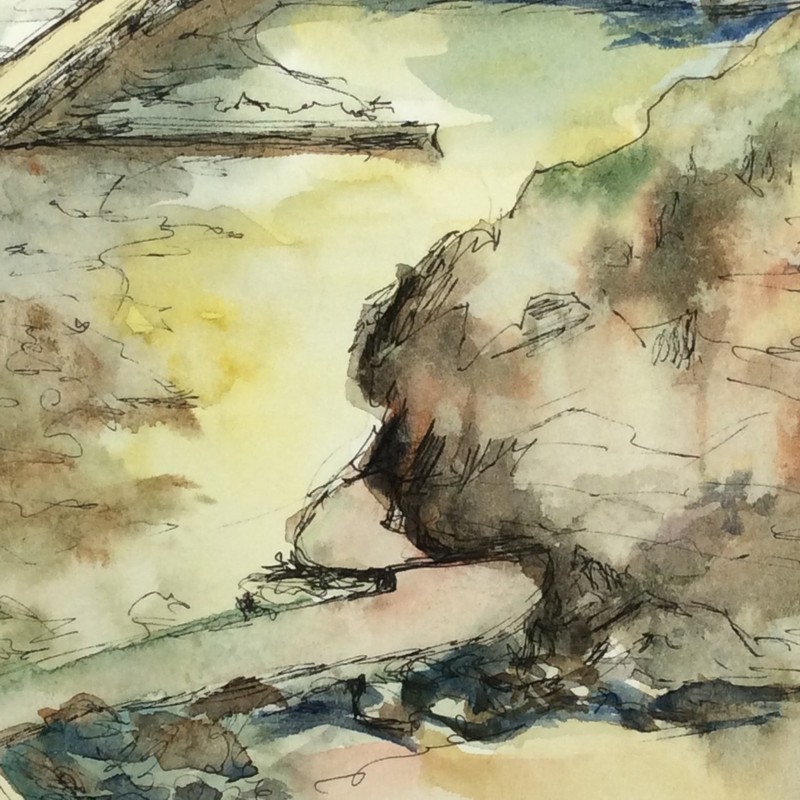 Jeanne Kelly St. Michaels - Cornwall Watercolor Painting Small Paper 1991 #516 gallery