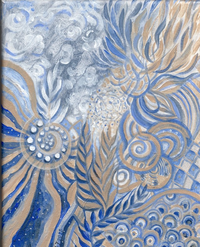 Hand Painted Acrylic Canvas SUN