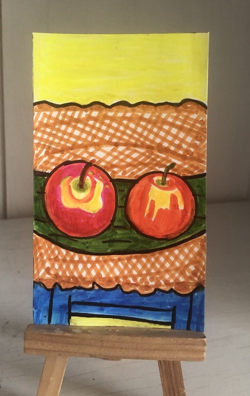 Still life. Original Painting on Cardboard