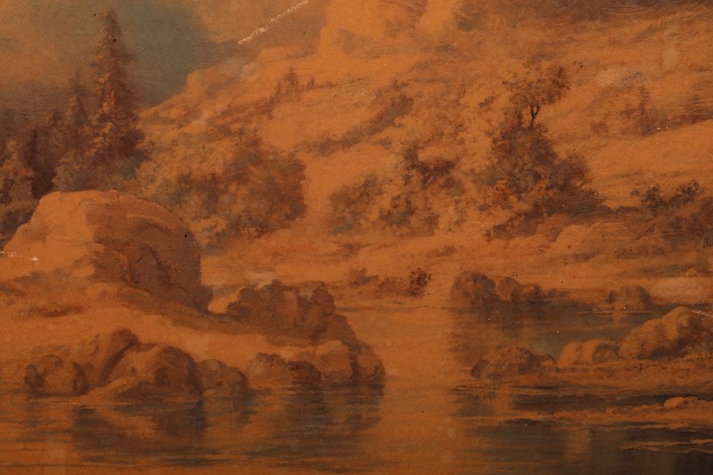 Vintage Print Of A River Bend Faded 28 1/2" x 22 1/2" gallery