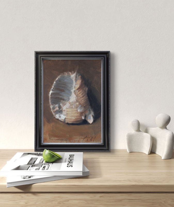 Original Still life Oil Painting a Day Seashell 5x7 Contemporary Realism Signed gallery