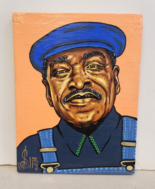 Original Oil Painting on Wood of Blues Legend JAMES COTTON by JD Sipe