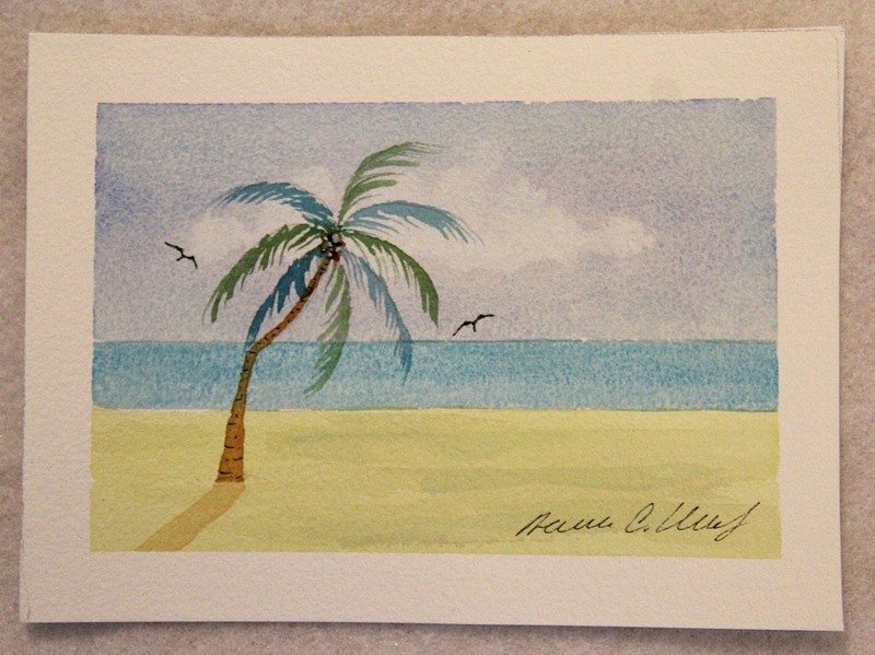5 Original Watercolors Florida Trees 5 x 7 Signed With Envelopes in Kit 99 gallery