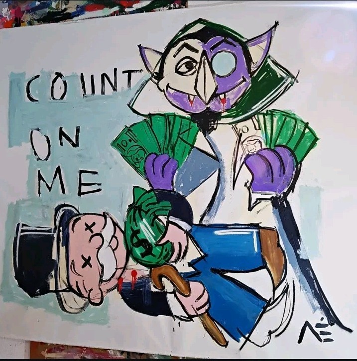 Painting MANUEL MANÉ | “COUNT ON ME / MONOPOLY” | XXL unique 1/1 | 150x170cm