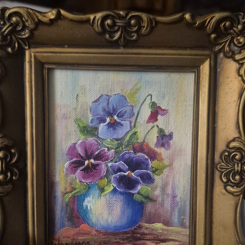 Wonsmos Signed 3-piece set in original frames Oil on Canvas gallery
