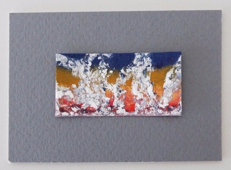 WINTER TREES LANDSCAPE Miniature Soft Pastel Painting 1″x1″ Julia Garcia Art NEW