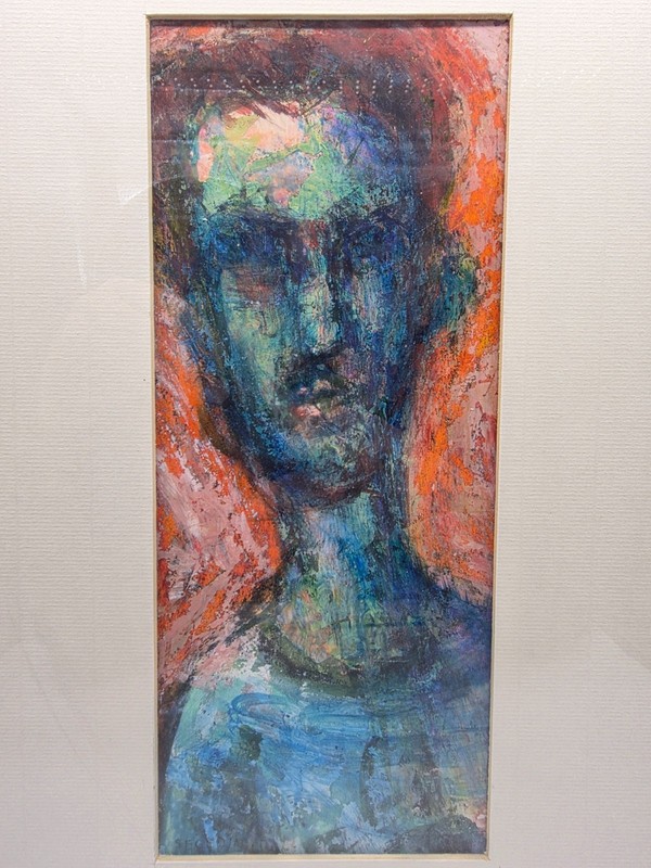 Leopold Segedin «Joseph» Mix Media Frame 18″ Paint Expressionist Art c1966 Sign