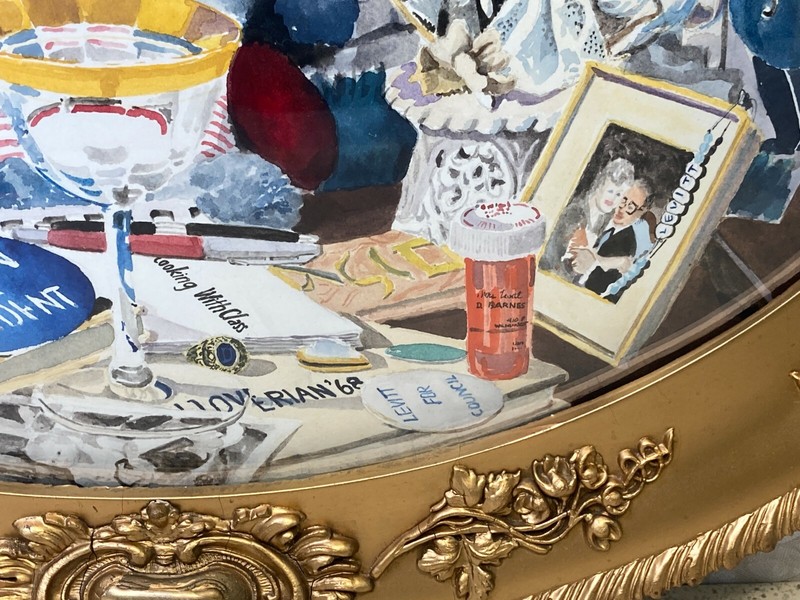 Karen MacMurray Watercolor Painting in Gold Frame Local Artist from Dover, DE gallery